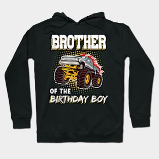 Brother Of The 1St Birthday Boy Monster Truck Hoodie